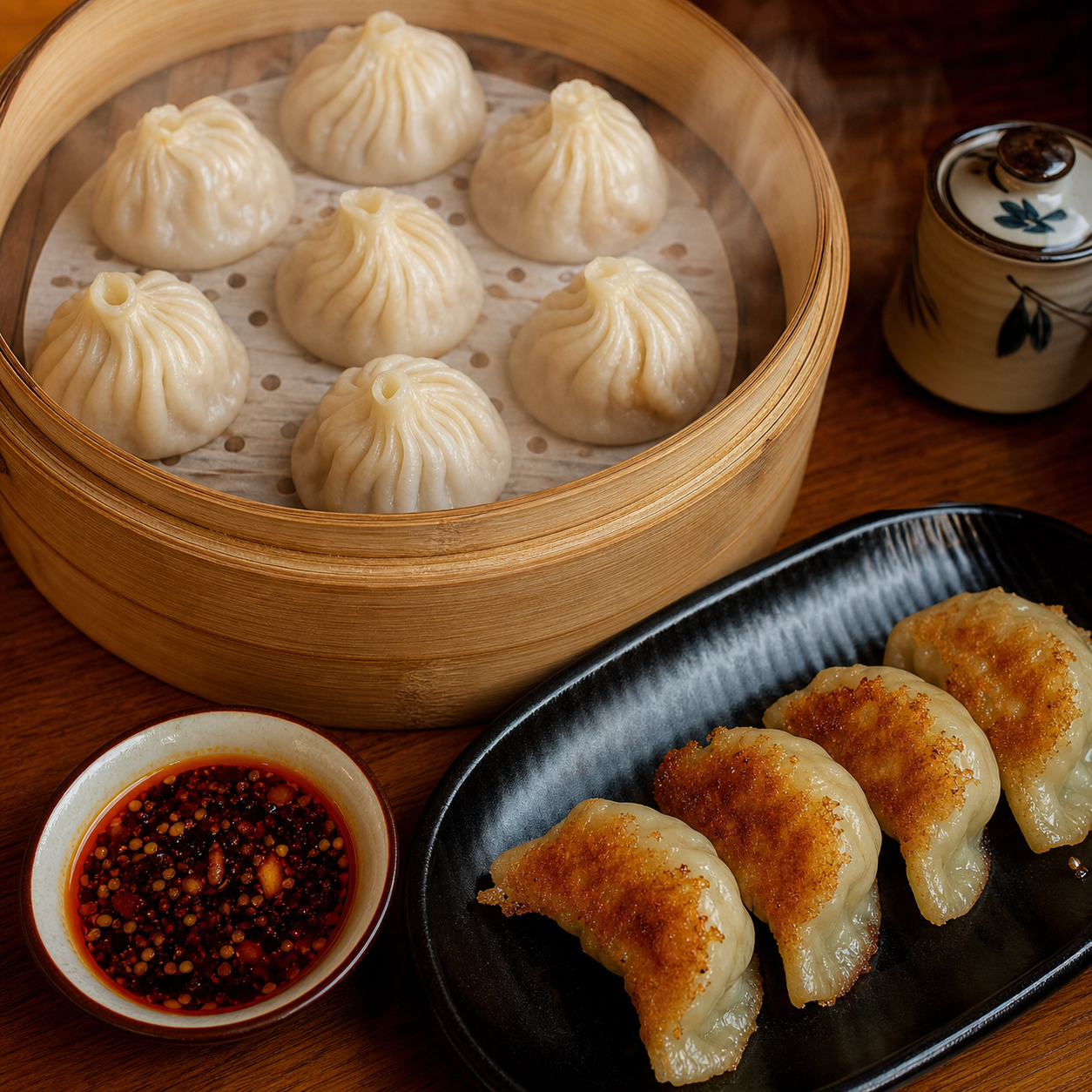 Xiao long bao and pan-fried dumplings
